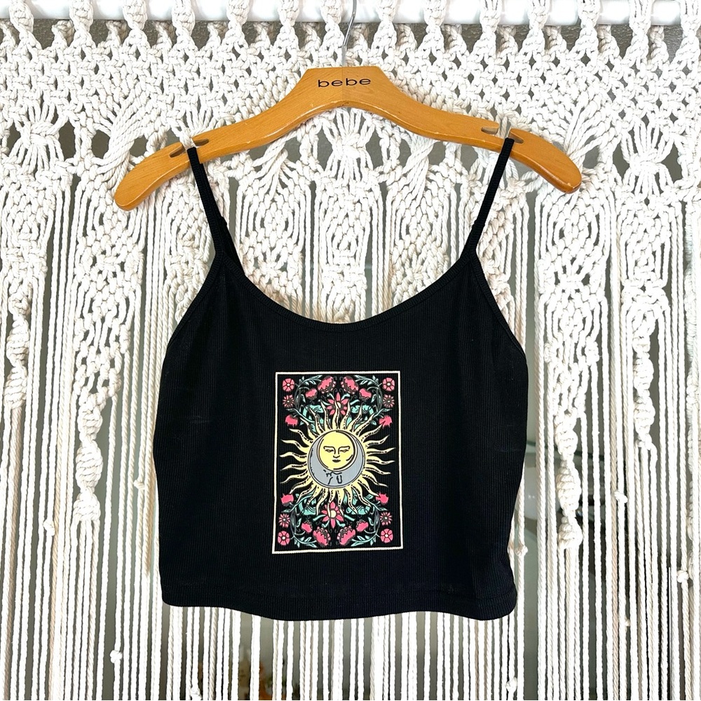 Whimsygoth Celestial ribbed crop top